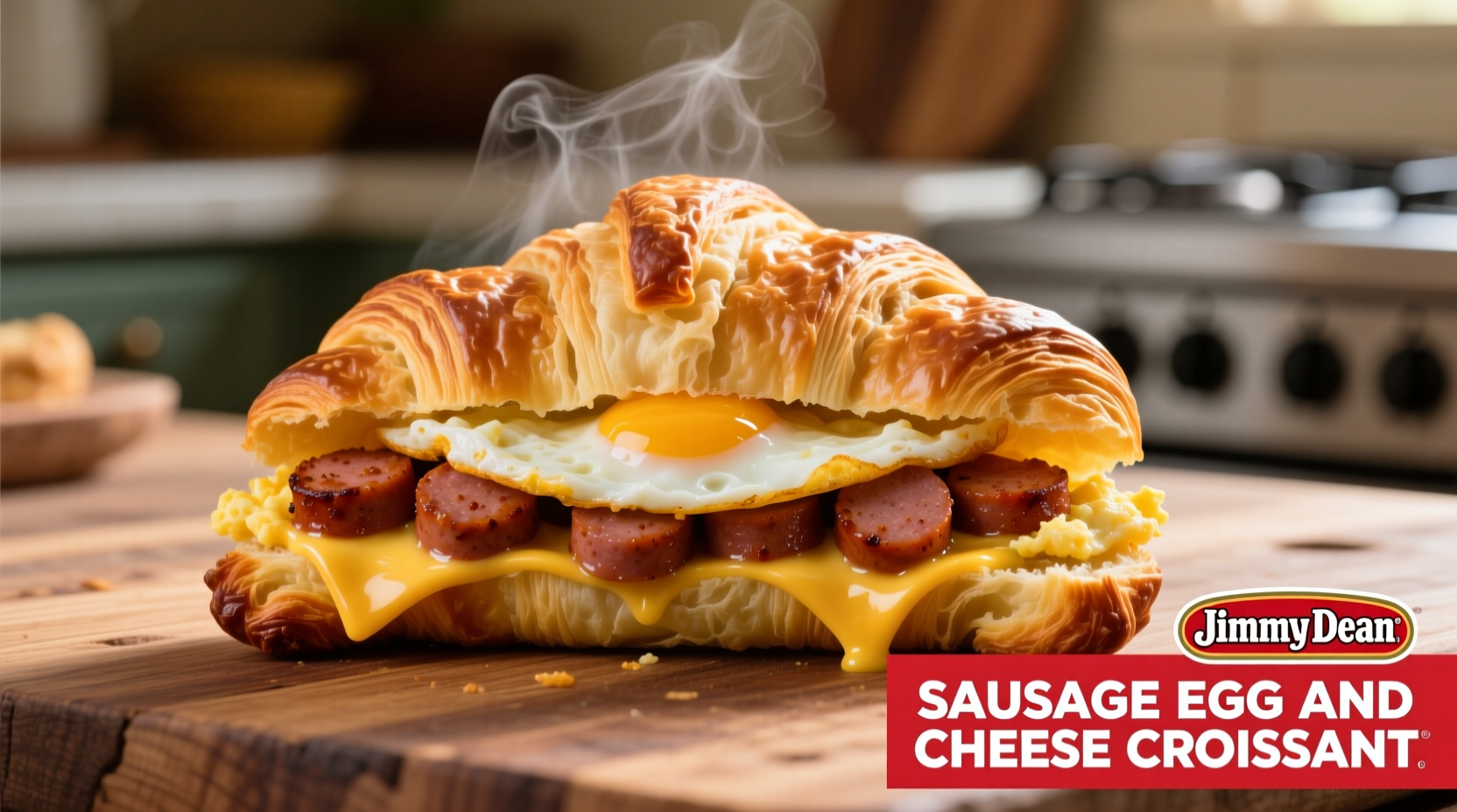sausage egg and cheese croissant by jimmy dean