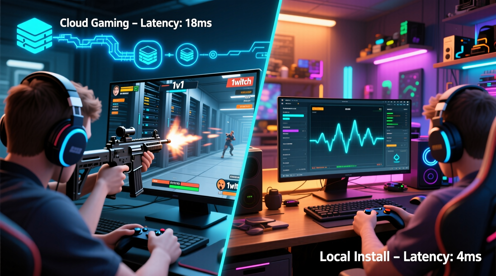 cloud gaming vs local install which offers lower latency for competitive play