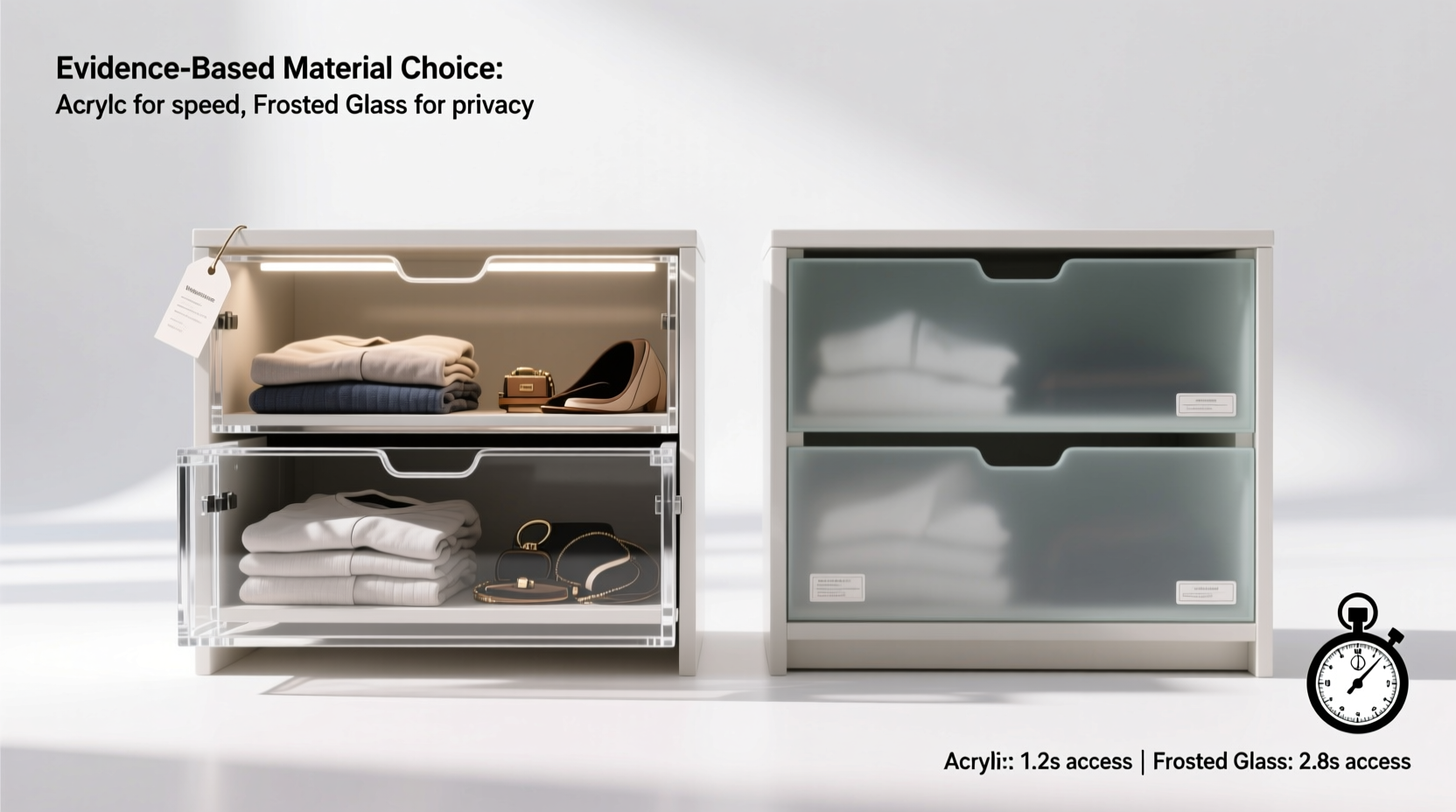 closet organization tips acrylic vs frosted glass
