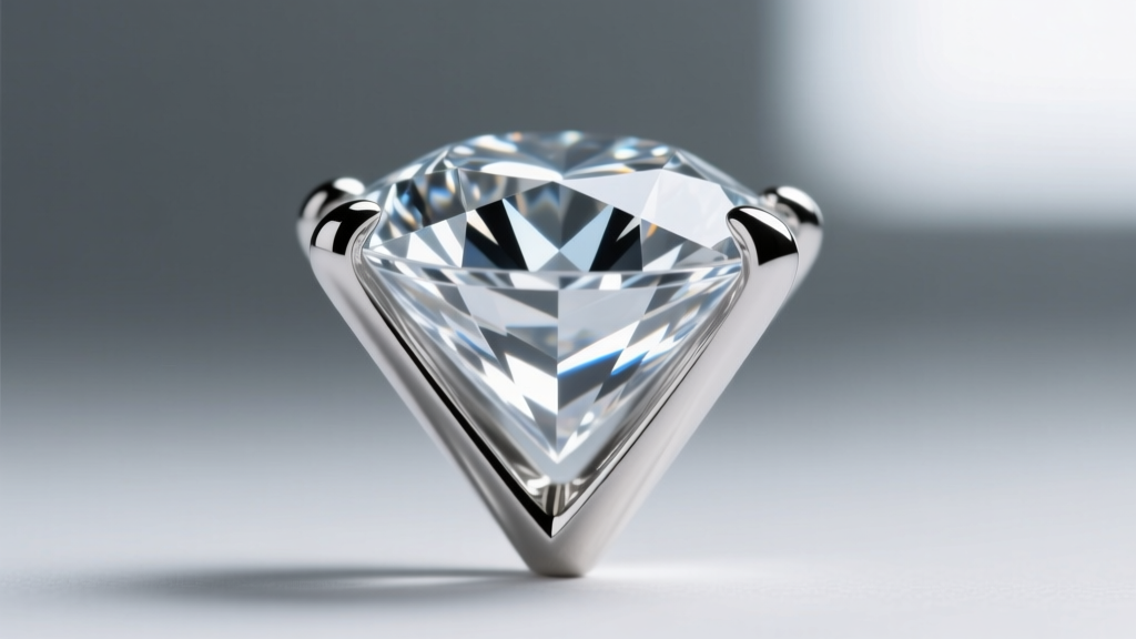 Extreme close-up of a princess cut diamond corner showing a secure V-prong platinum setting protecting the sharp 90-degree edge