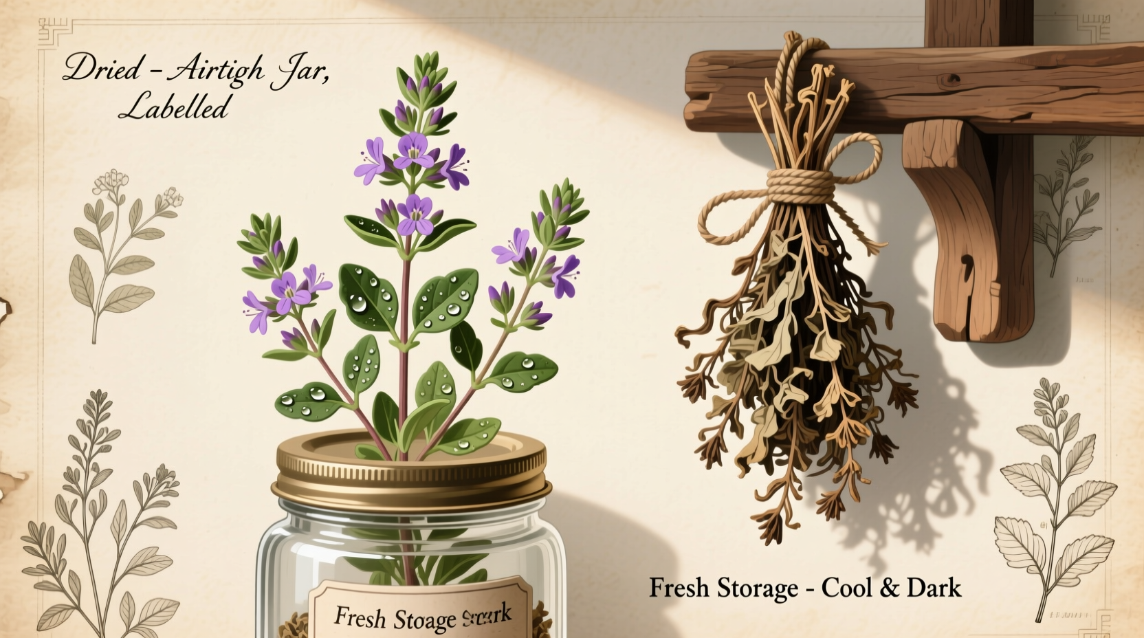 5 Ways to Store Thyme Fresh & Dried | TheHomeSprouts