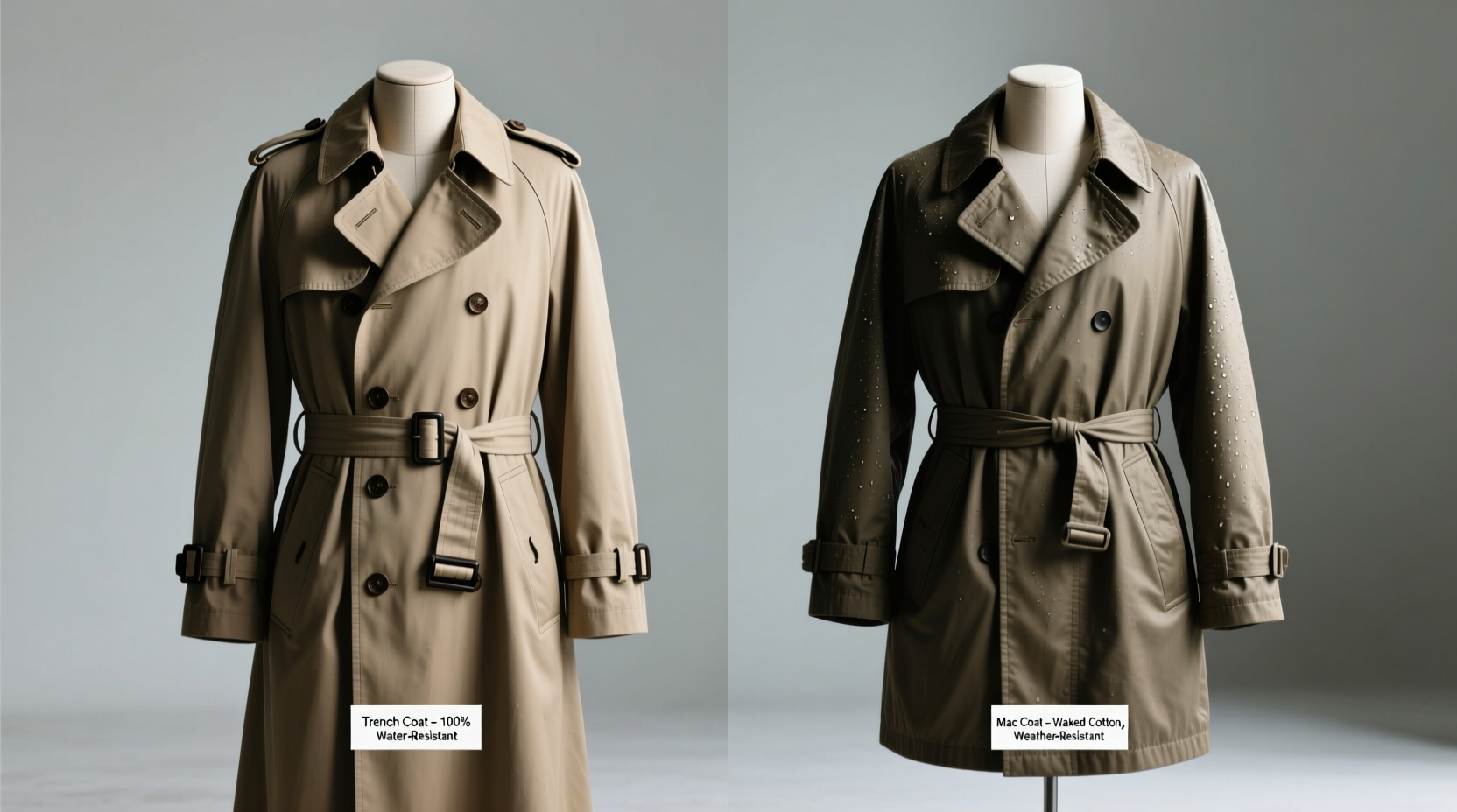 trench coat vs mac coat differences in water resistance and style