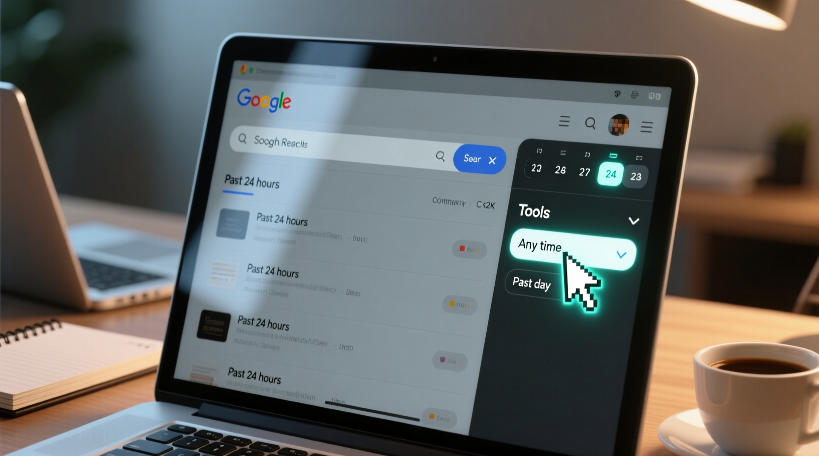 the fastest way to limit google search results by date
