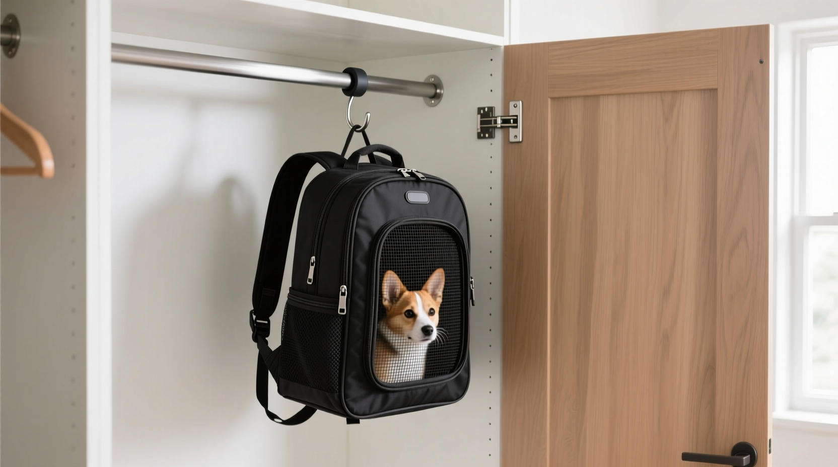 closet organization tips for pet carrier backpacks