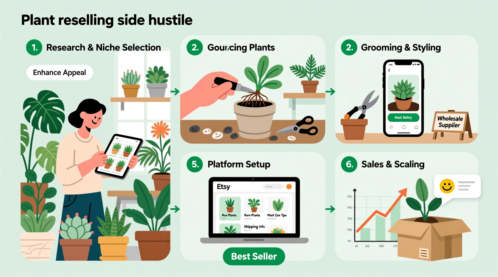 step by step guide to starting a profitable plant reselling side hustle