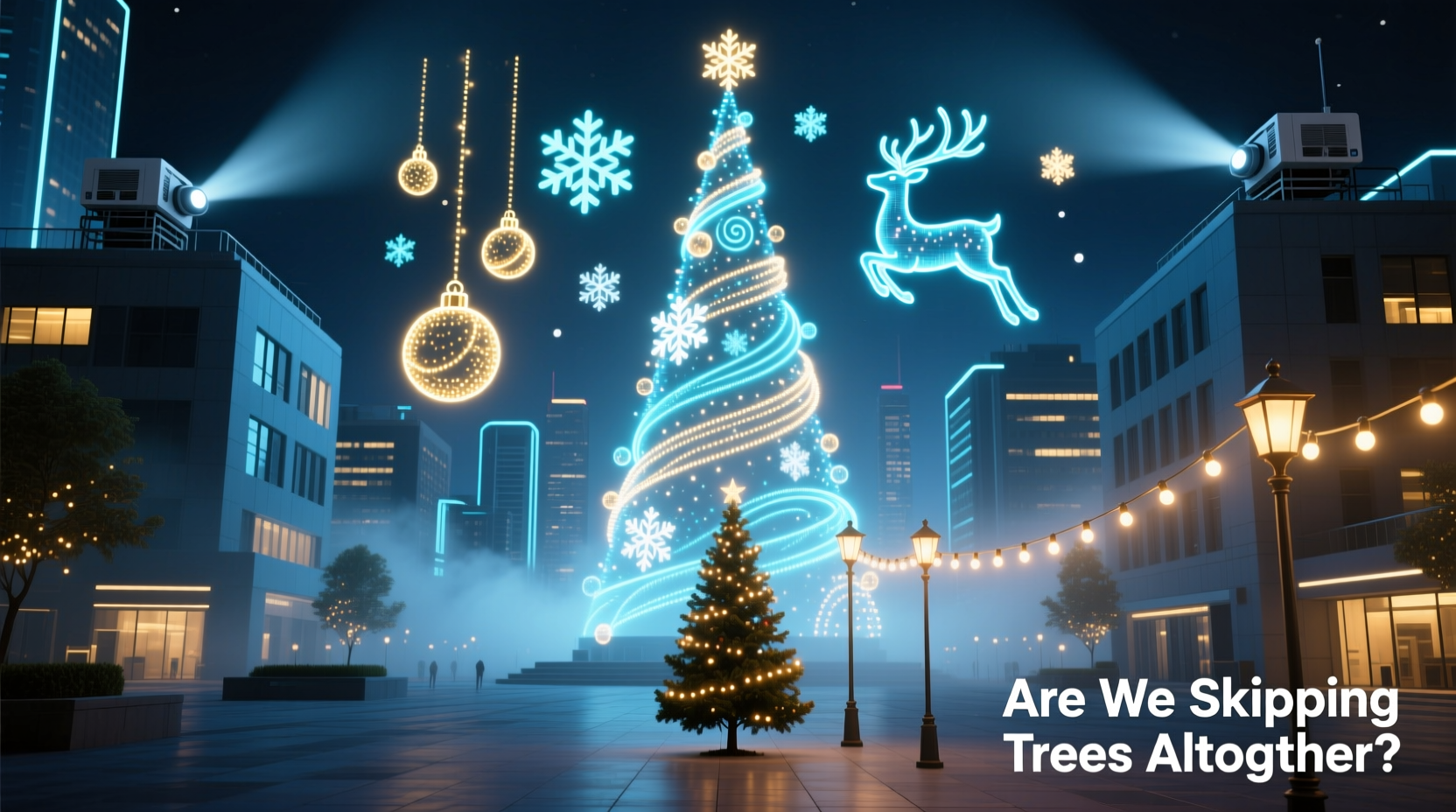 christmas light projectors vs physical strings are we skipping trees altogether