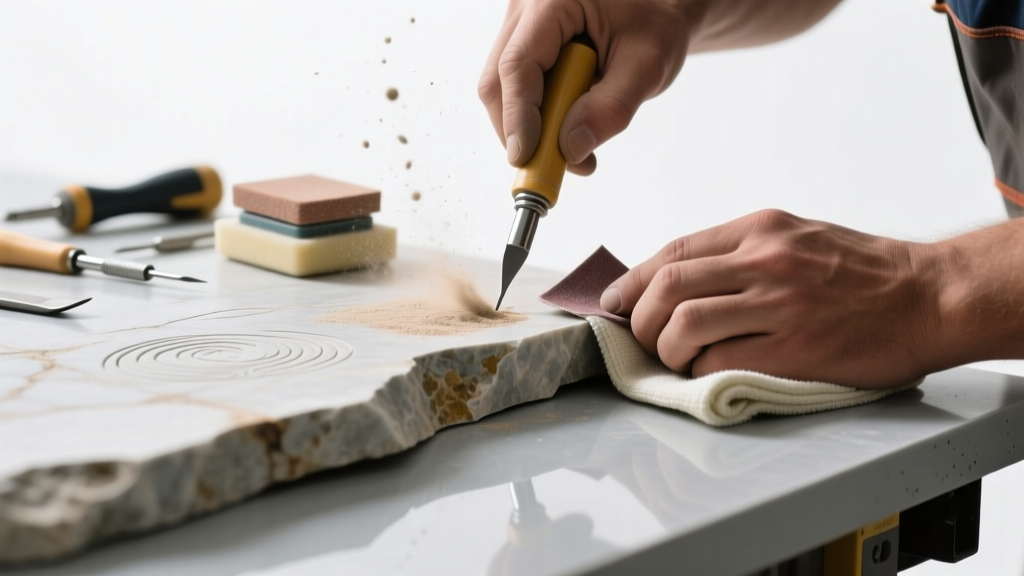 Fixing Noisy Etched Natural Stone Surfaces