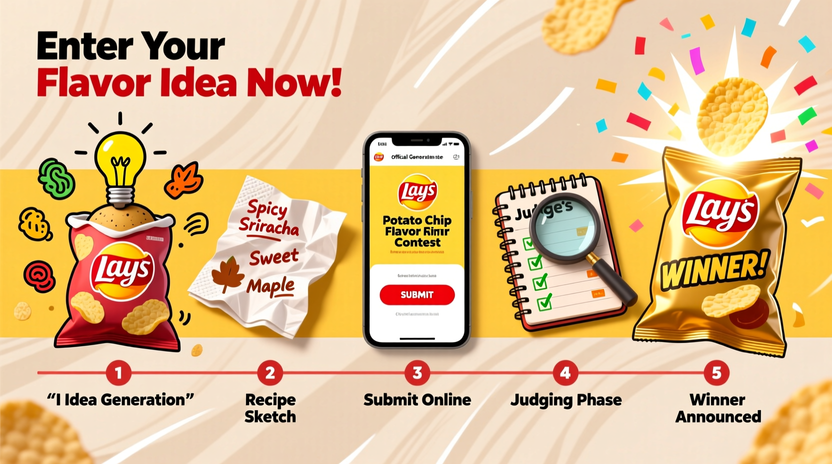 Lay's potato chip flavor contest submission process visual