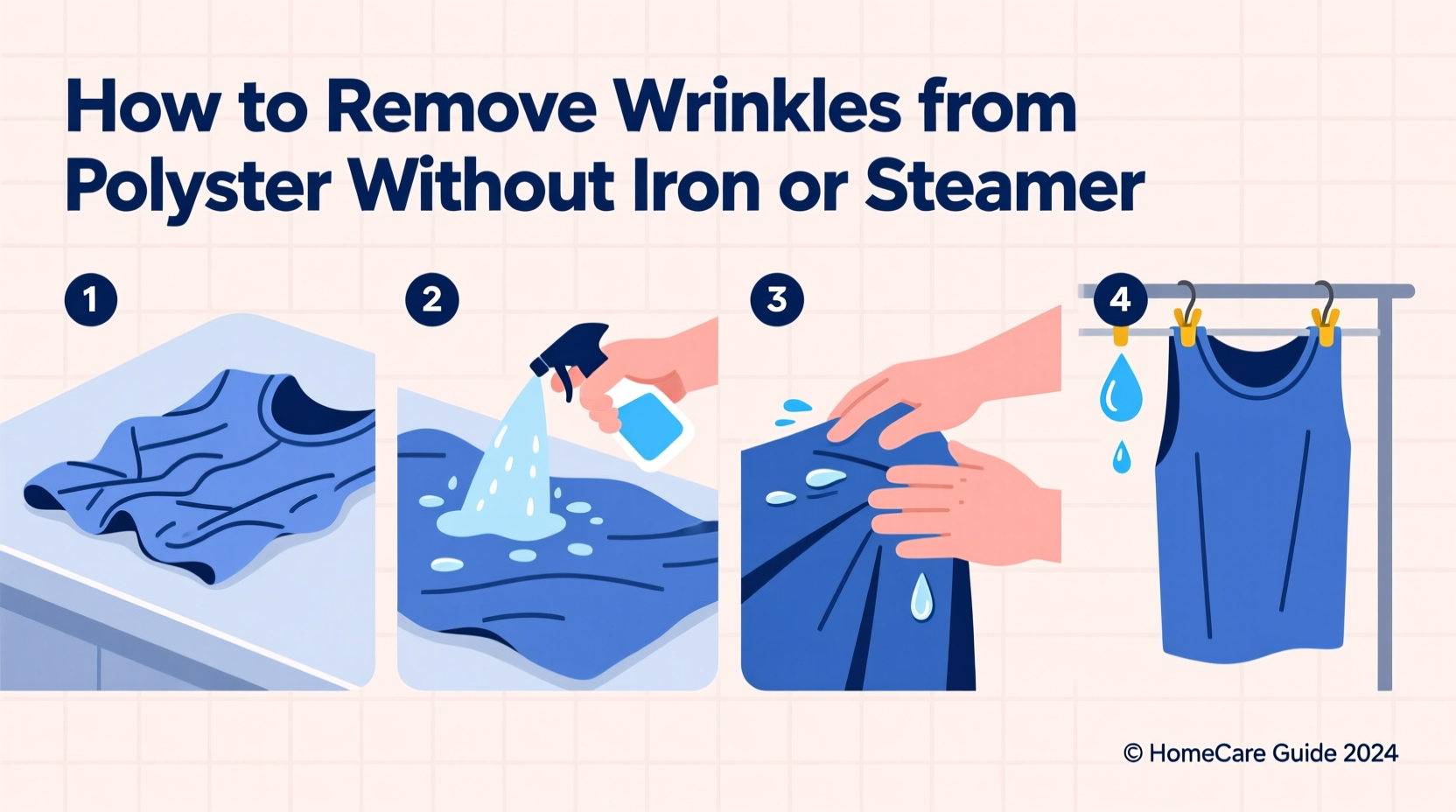 how to get wrinkles out of polyester without an iron or steamer