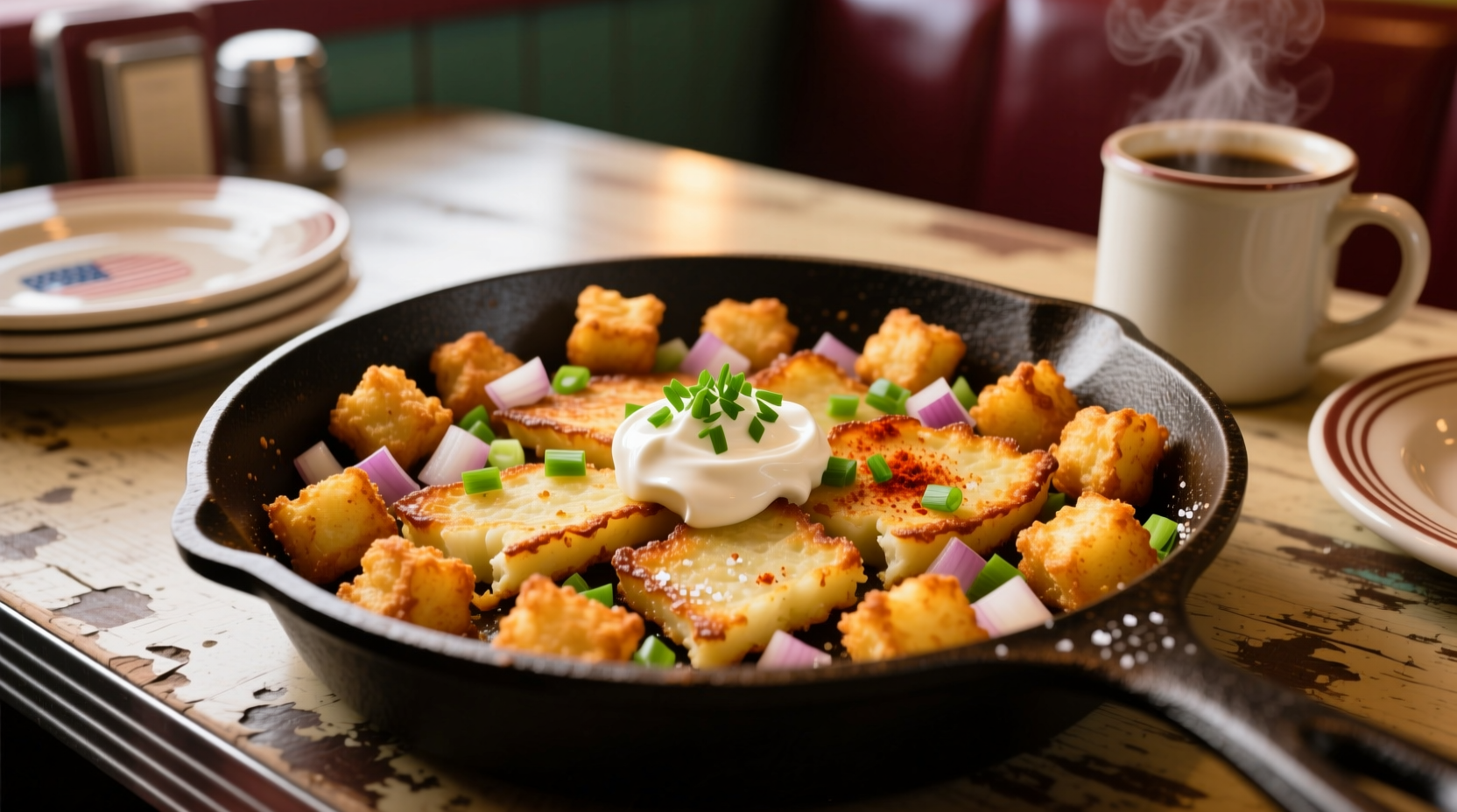 turn frozen tater tots into homestyle hash browns with