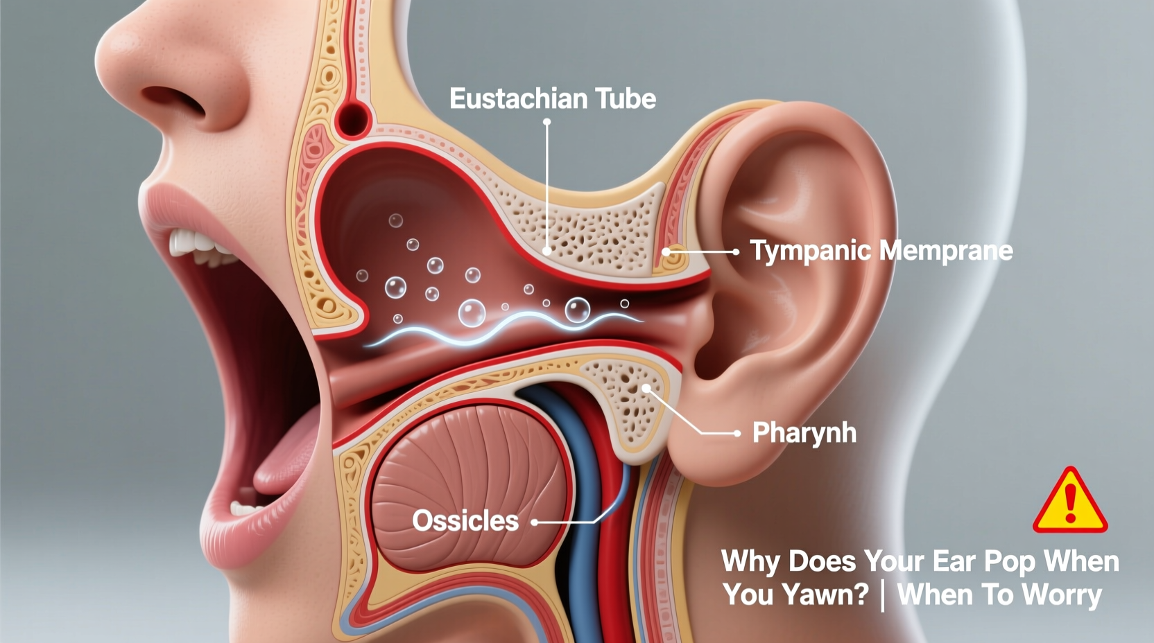 why does my ear pop when i yawn and when should i worry