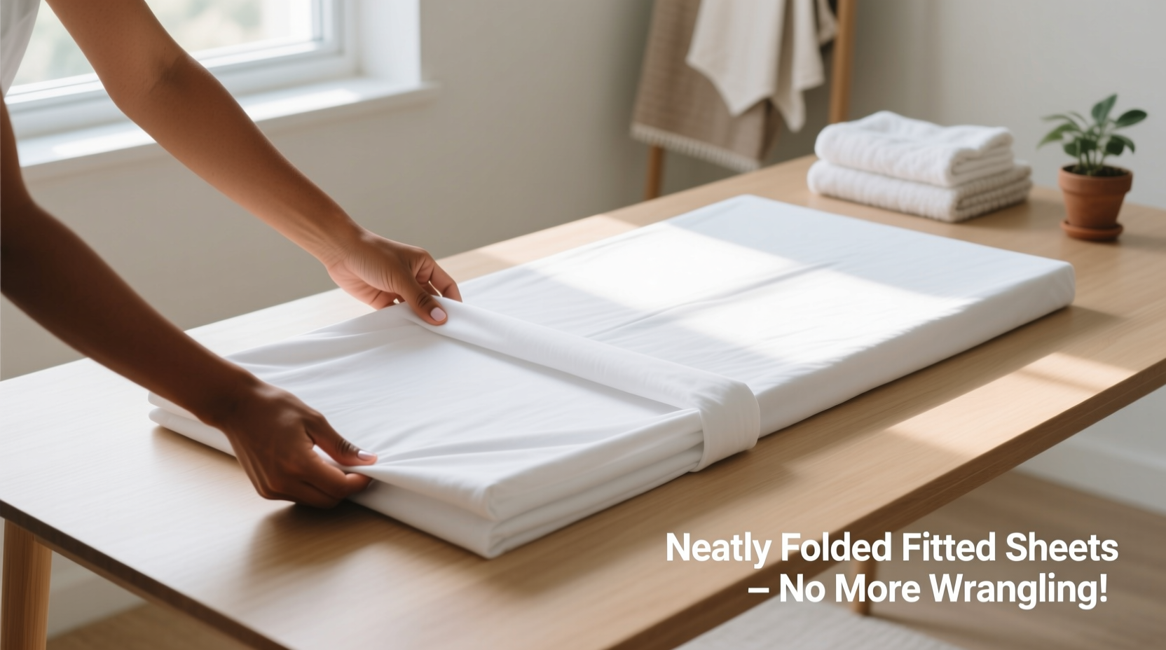 how to fold fitted sheets neatly without wrestling them into a ball