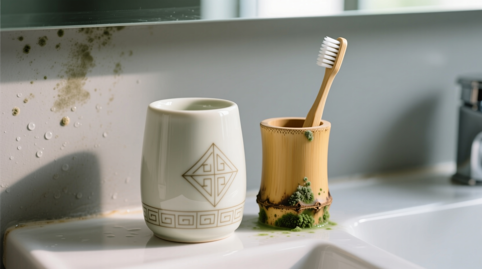 bamboo vs ceramic toothbrush holder mold resistance compared