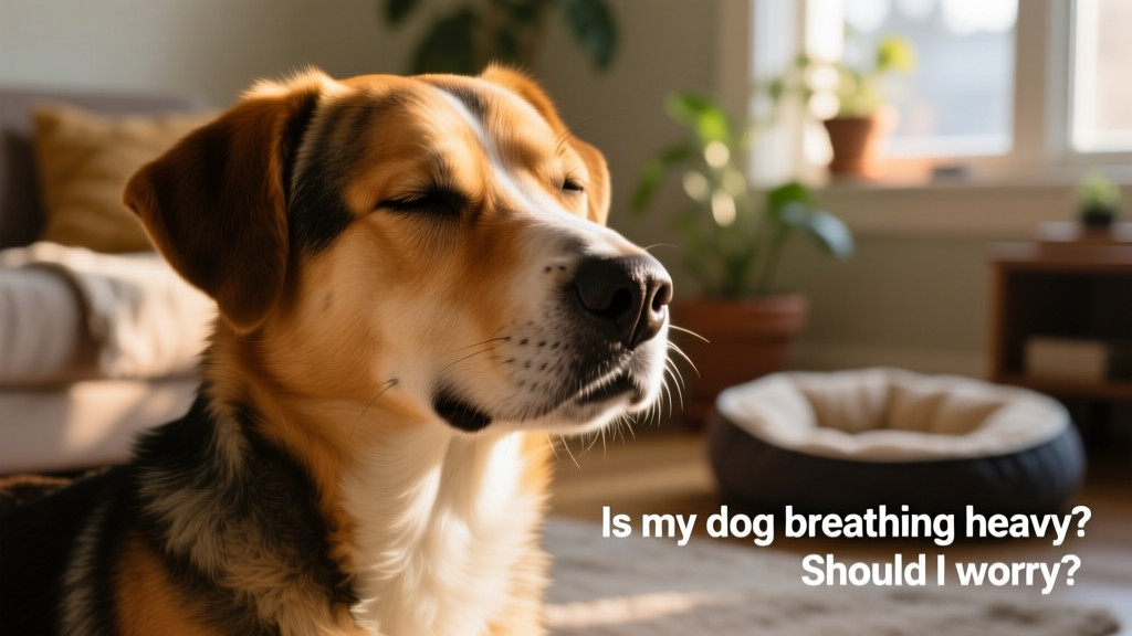 Close-up of a dog’s face showing clear, moist nose and relaxed expression—illustrating normal resting breathing