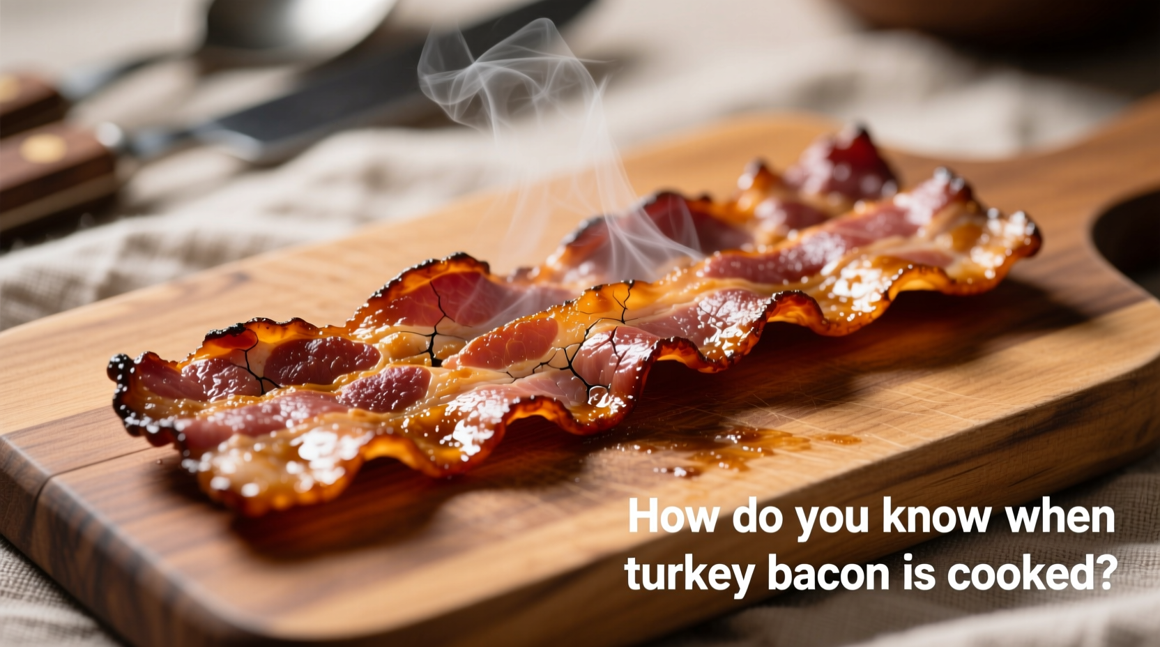 how do you know when turkey bacon is cooked