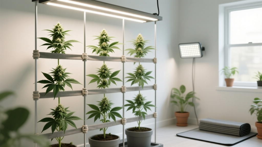 Tie Down Indoor Marijuana Plants in Low Light