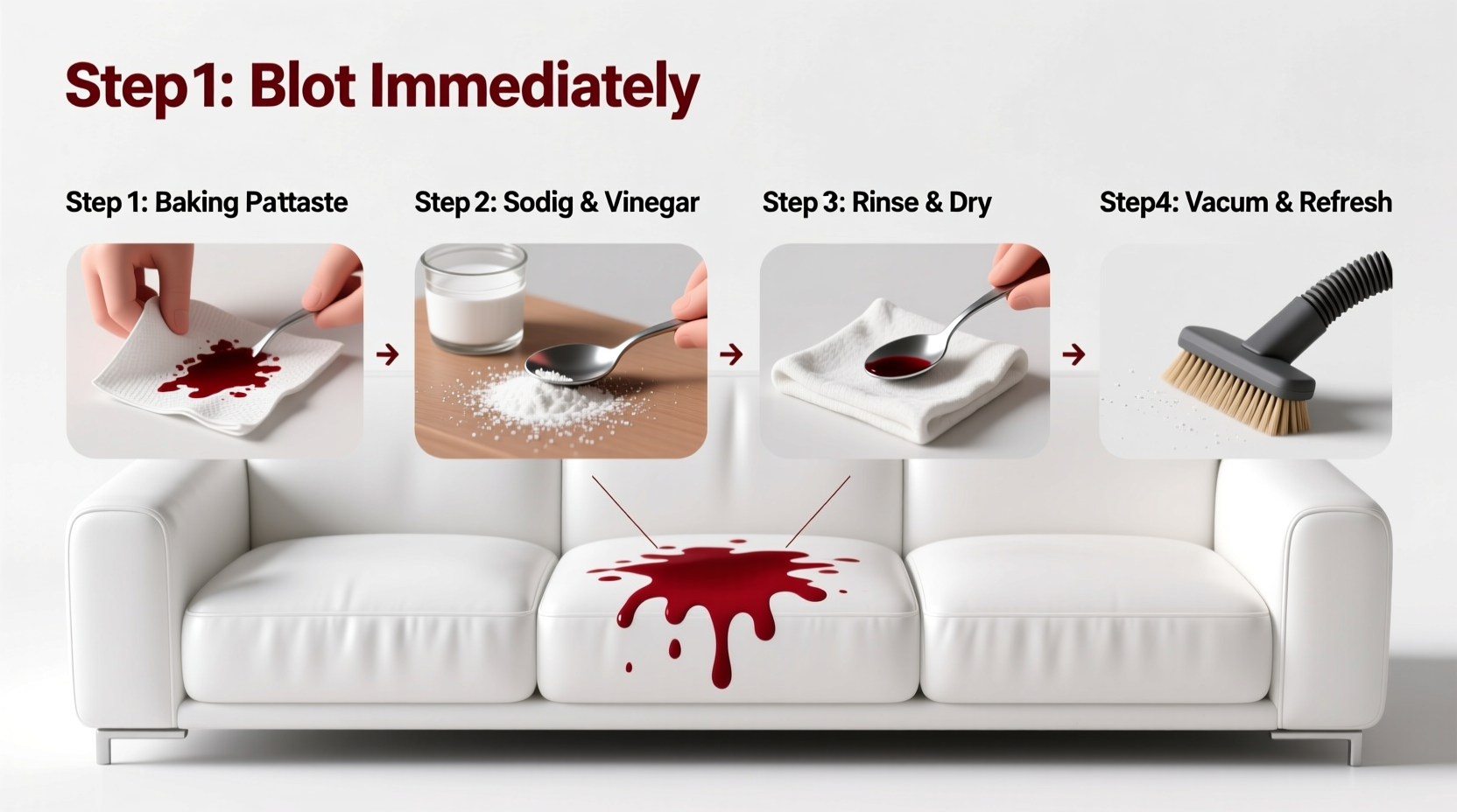 how to remove stubborn red wine stains from white couches