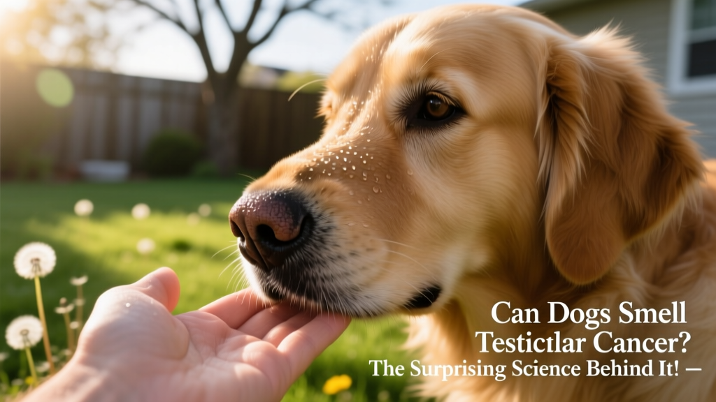 A close-up of a dog’s moist, textured nose sniffing gently at a person’s hand