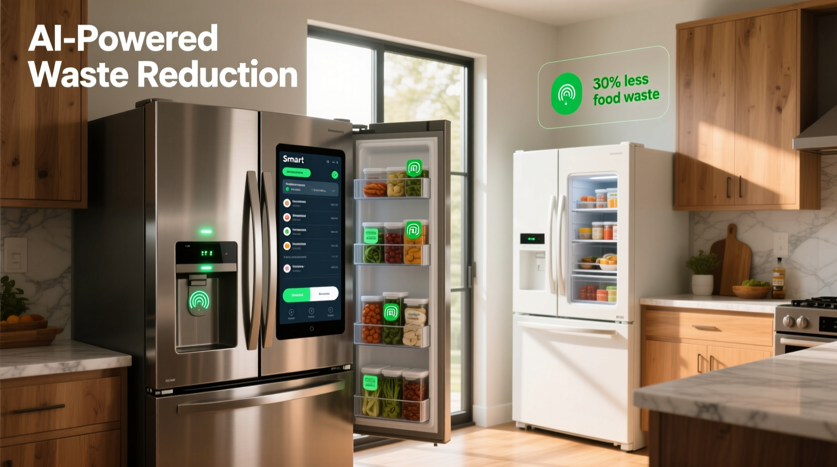 smart fridge vs regular with add ons which actually reduces food waste