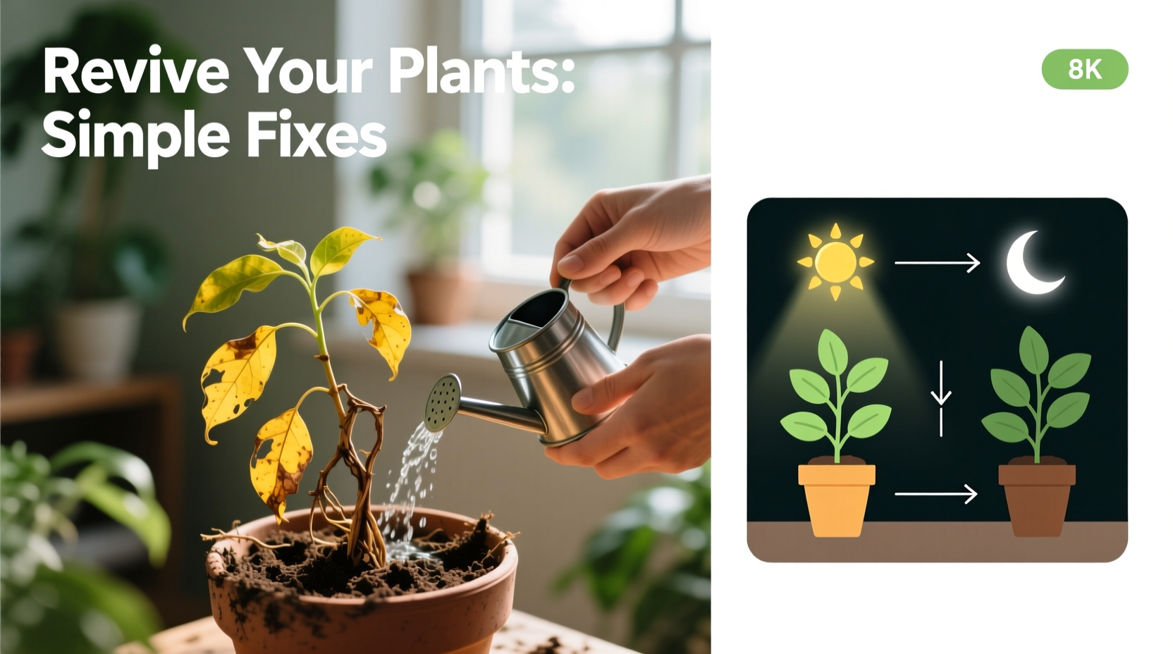 how to revive dying houseplants with simple lighting and watering fixes