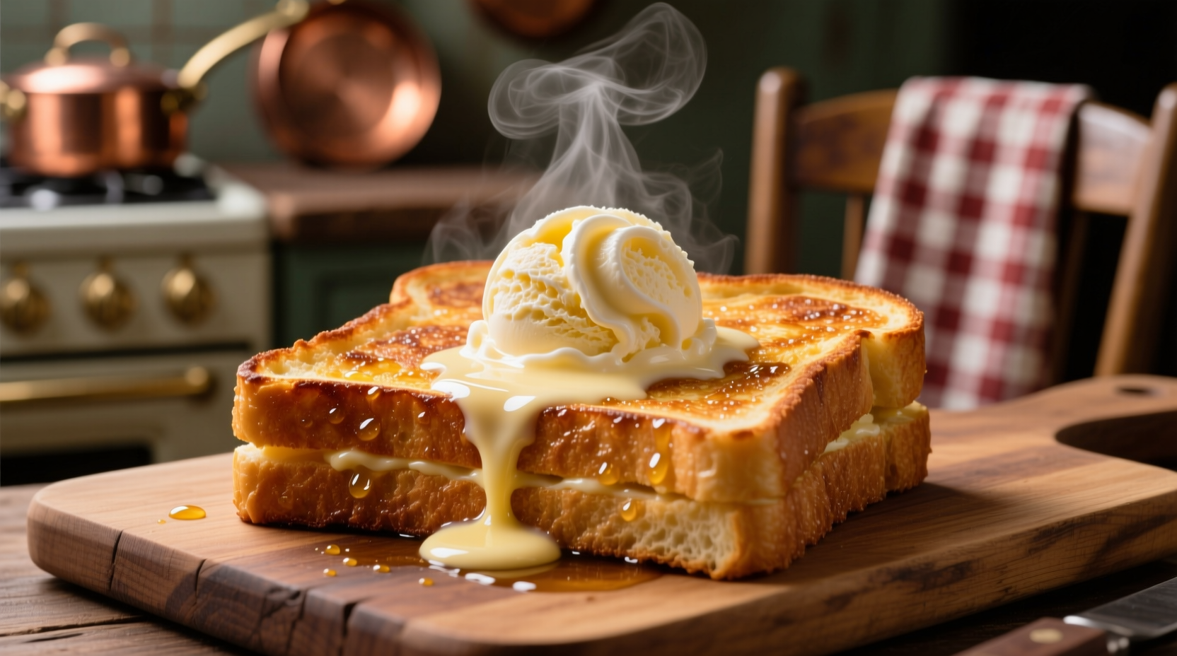 make quick french toast with melted ice cream
