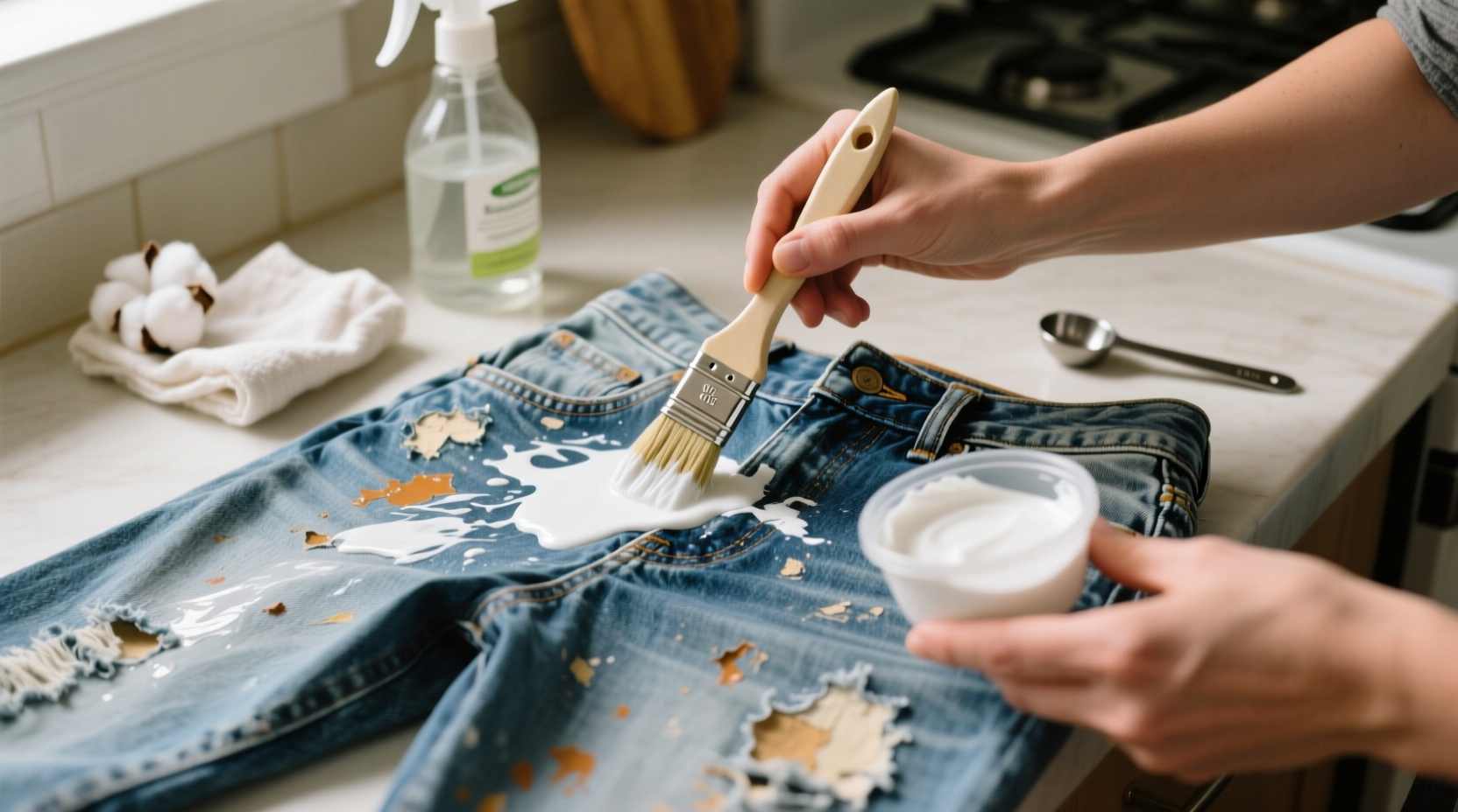 how to remove dried acrylic paint from denim overalls