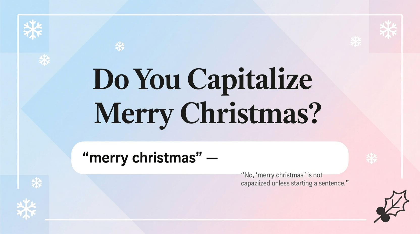 do you capitalize merry christmas