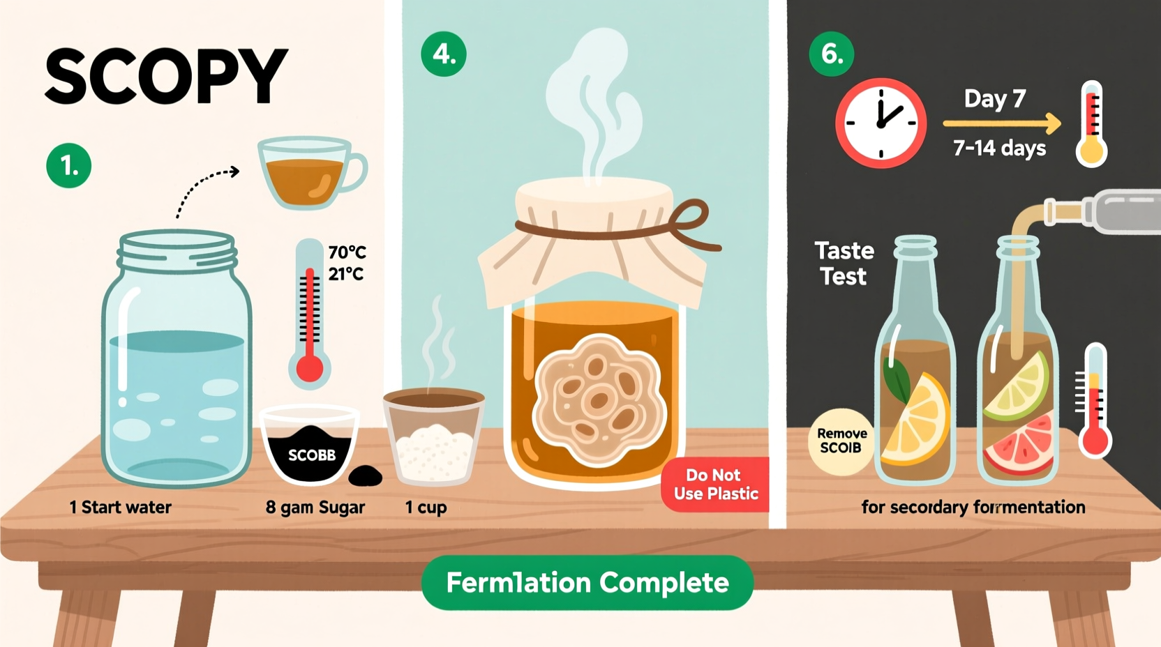 step by step guide to fermenting your own kombucha safely at home