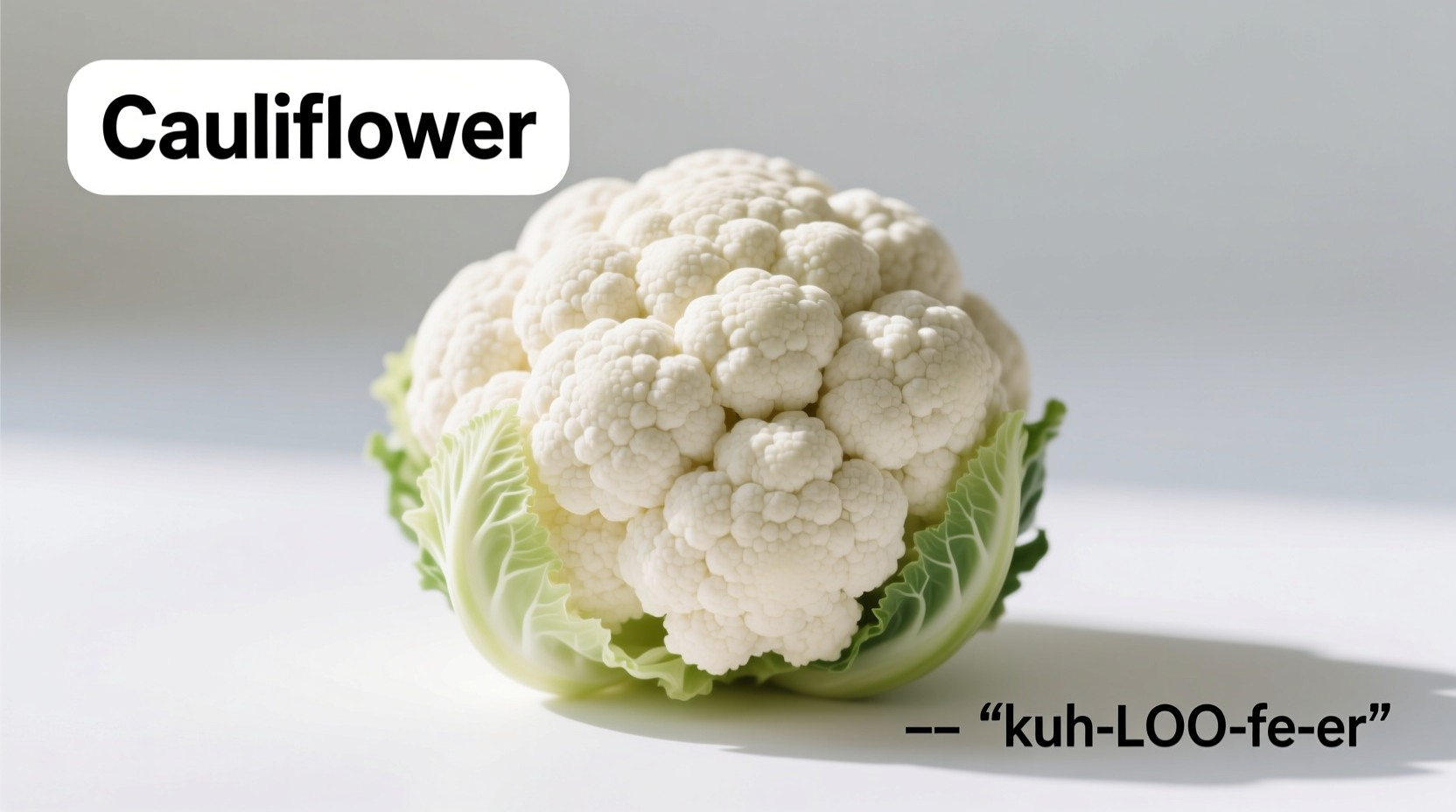 Cauliflower pronunciation guide visual aid