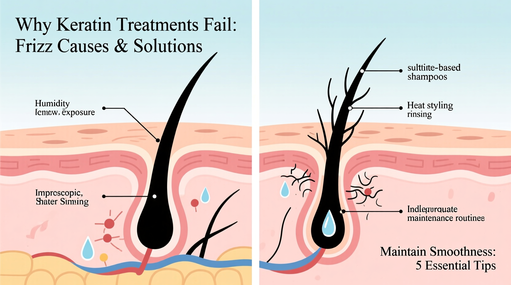 why is my hair frizzy after keratin treatment and how to maintain smoothness
