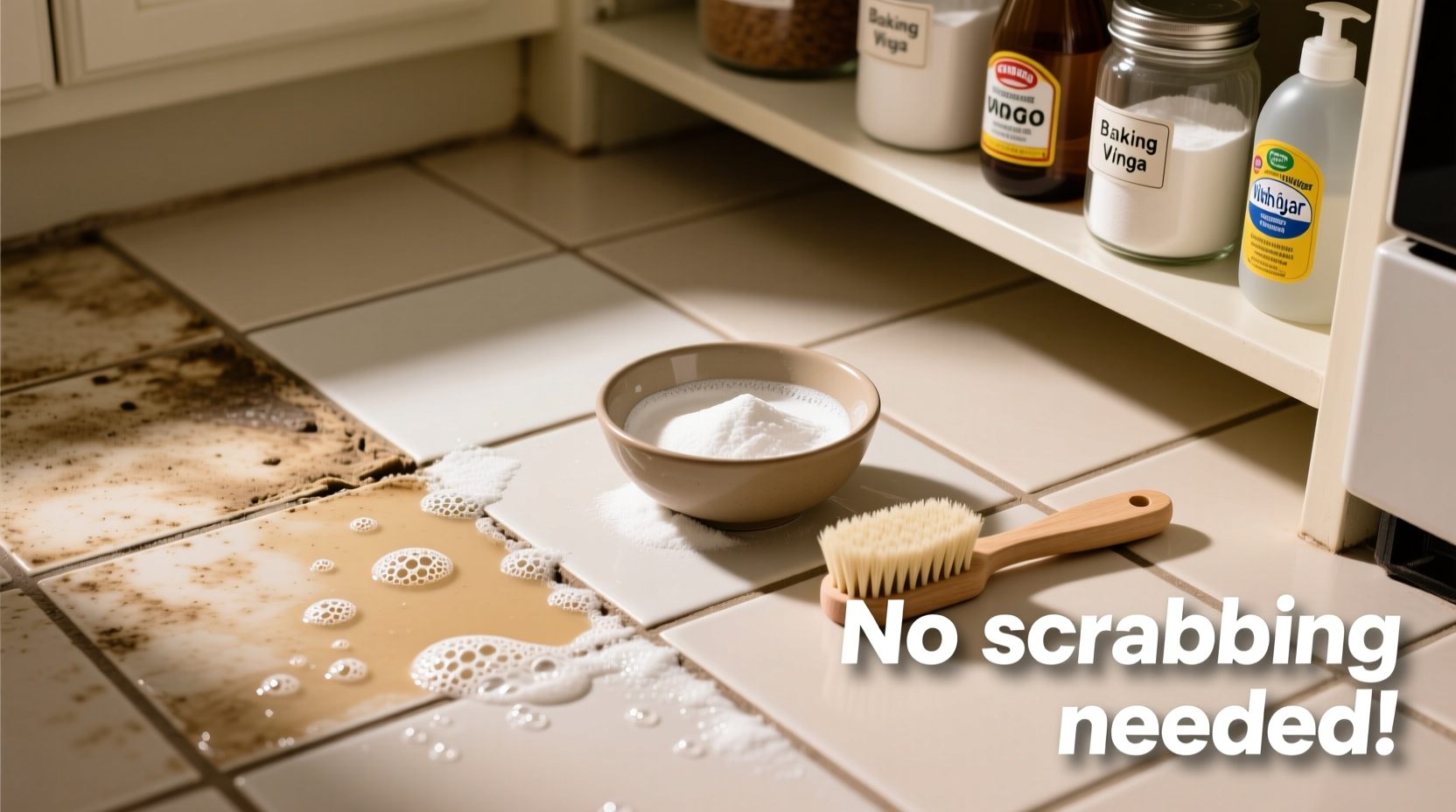 how to clean grout without scrubbing for hours using pantry staples