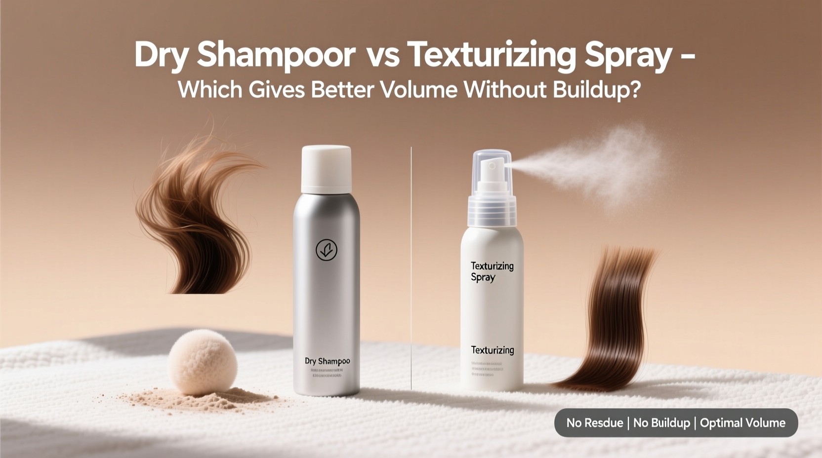 dry shampoo vs texturizing spray which gives better volume without buildup or residue