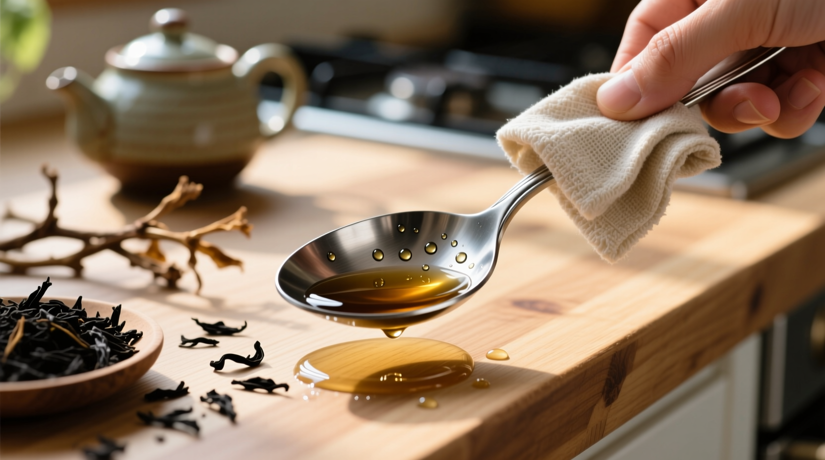 fermented black tea for stainless steel shine