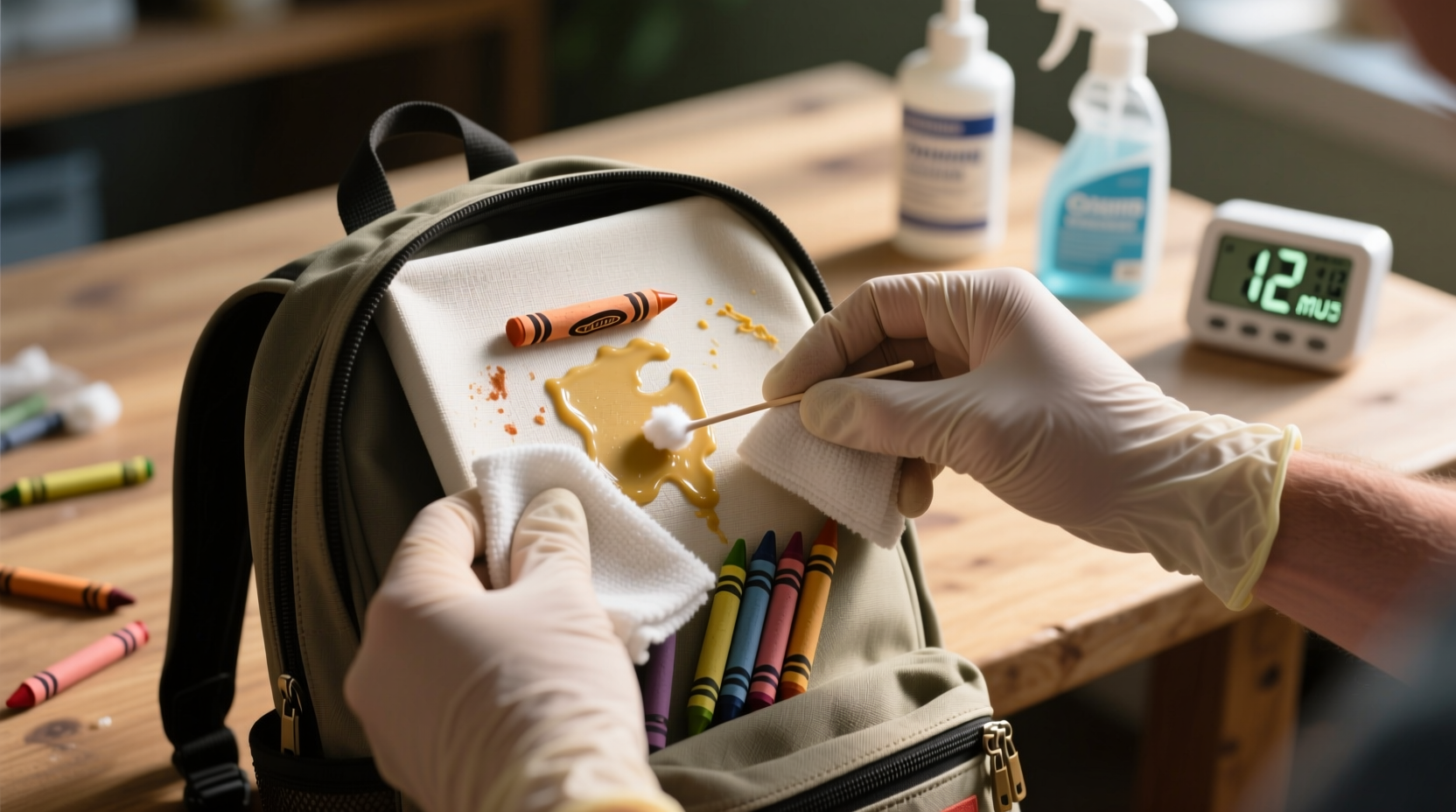 how to remove crayon from canvas backpacks safely