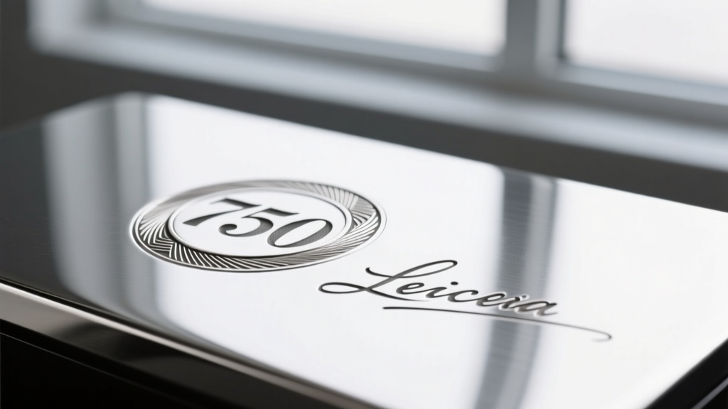 Macro photography of a laser-engraved 750 hallmark and maker's mark inside a platinum luxury ring band under cool LED light.
