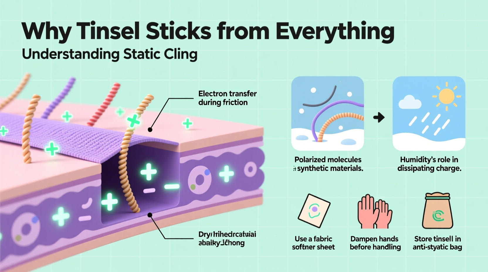 why does tinsel stick to everything and how to reduce static cling
