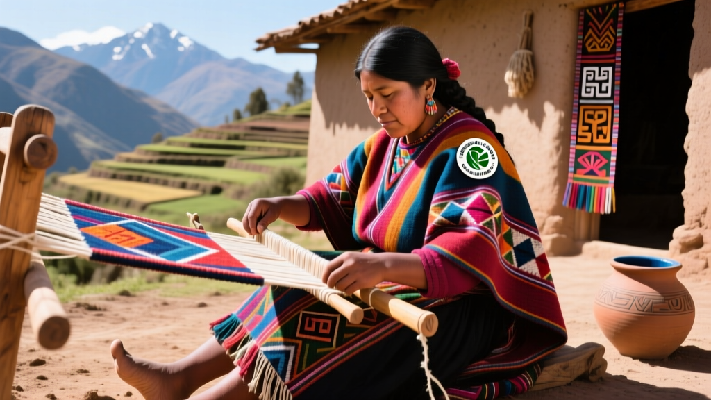 Quechua Poncho Technicolor Dyeing With Native Plants Peru