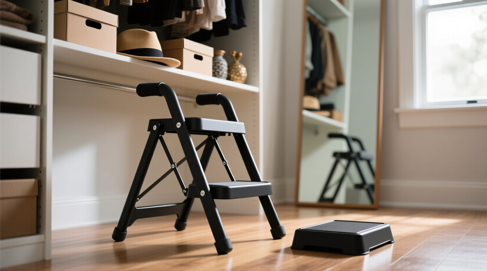 foldable step stools closet organization tips