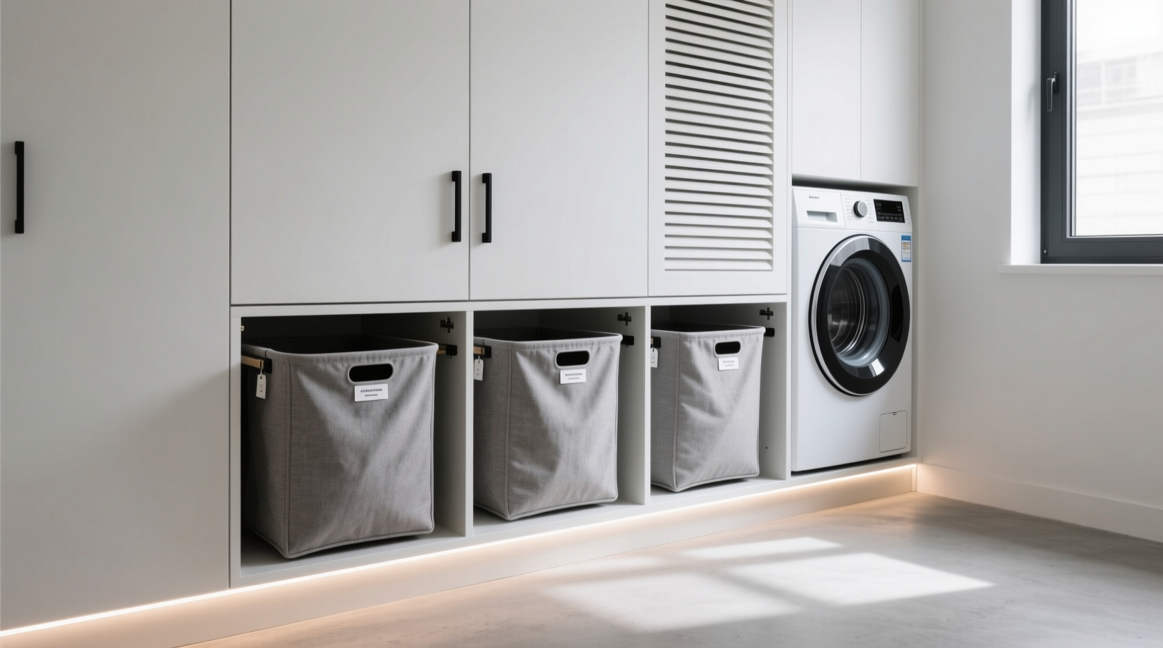 closet organization tips hide laundry baskets without blocking airflow