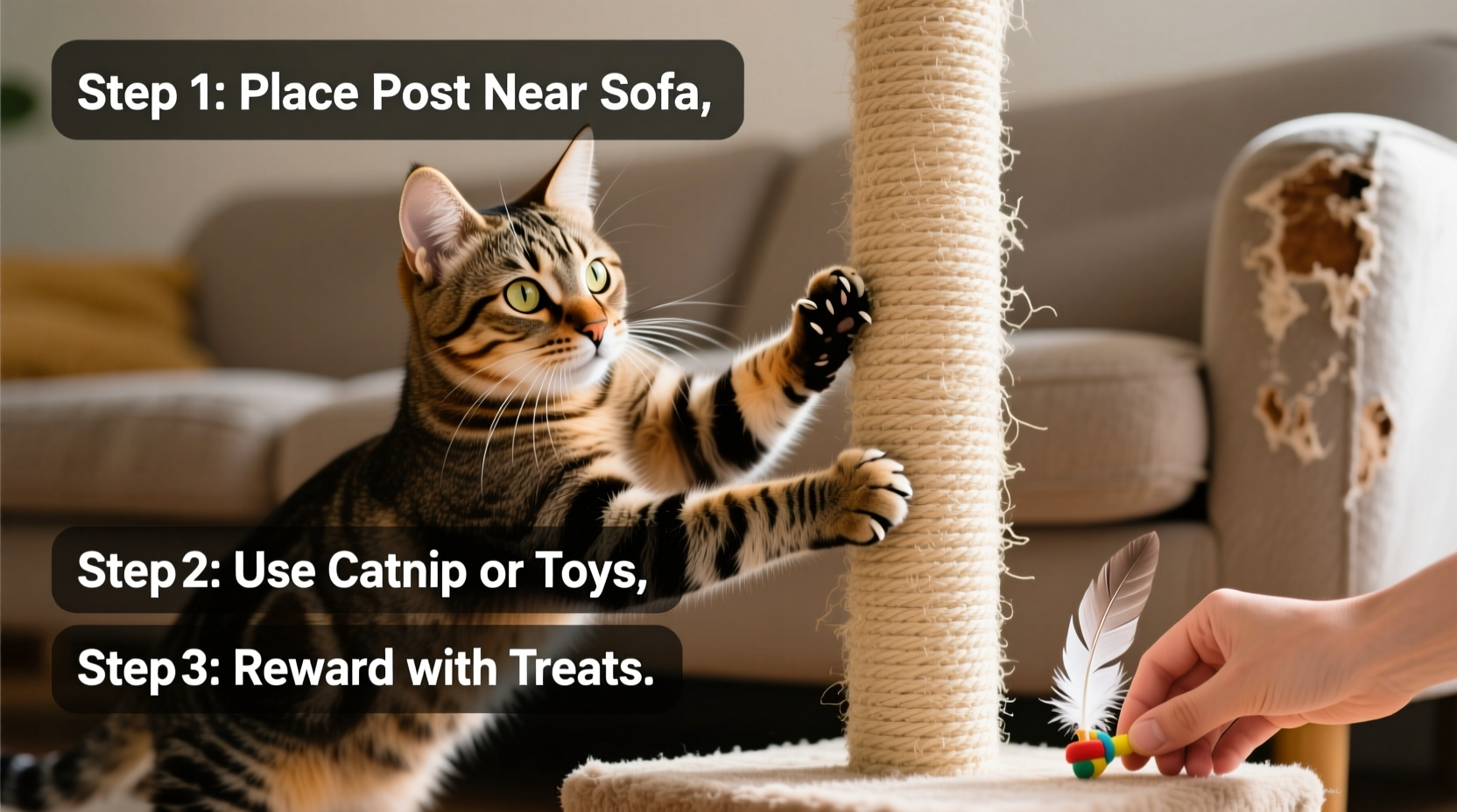 how to train your cat to use a scratching post instead of your sofa arms