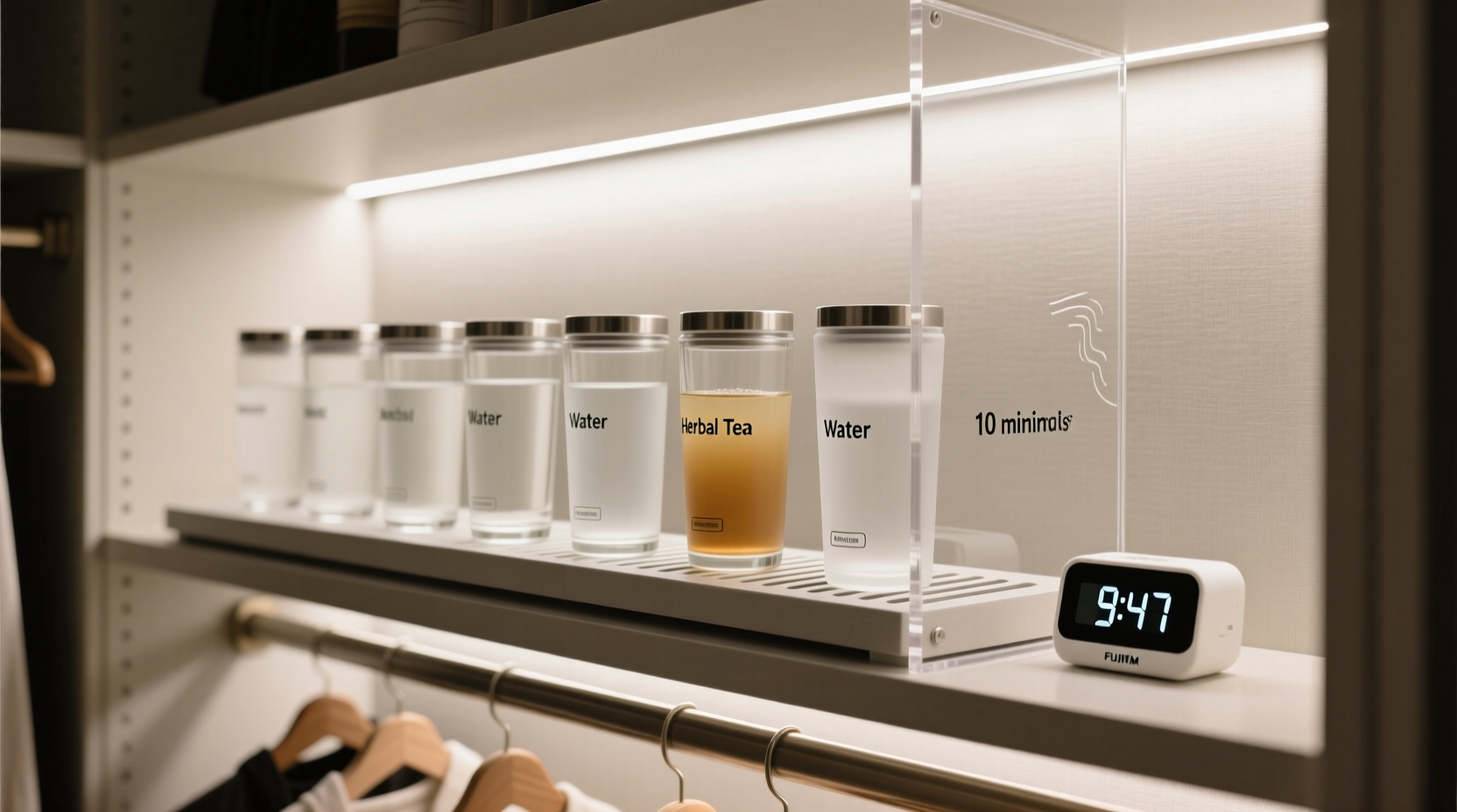 closet organization tips for bottles tumblers