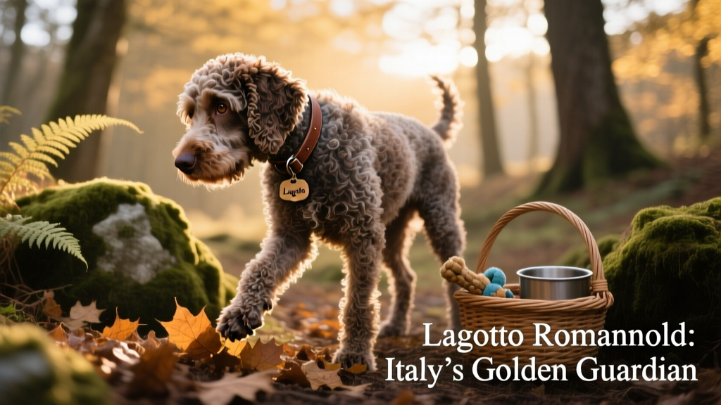 Lagotto Romagnolo in woods