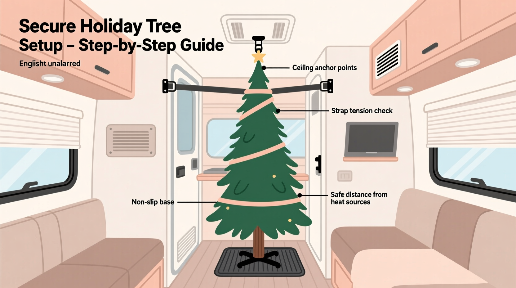 how to set up a christmas tree in an rv or camper securely