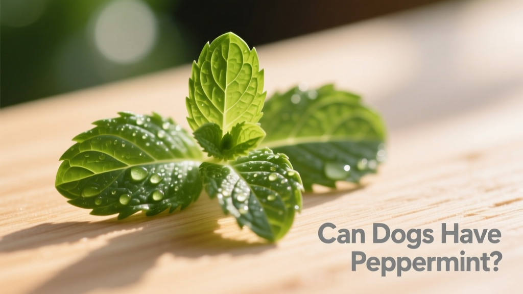 Close-up of fresh peppermint leaves on a light wooden surface