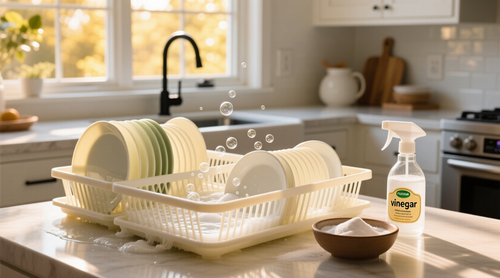 eco friendly deep clean for silicone dish racks