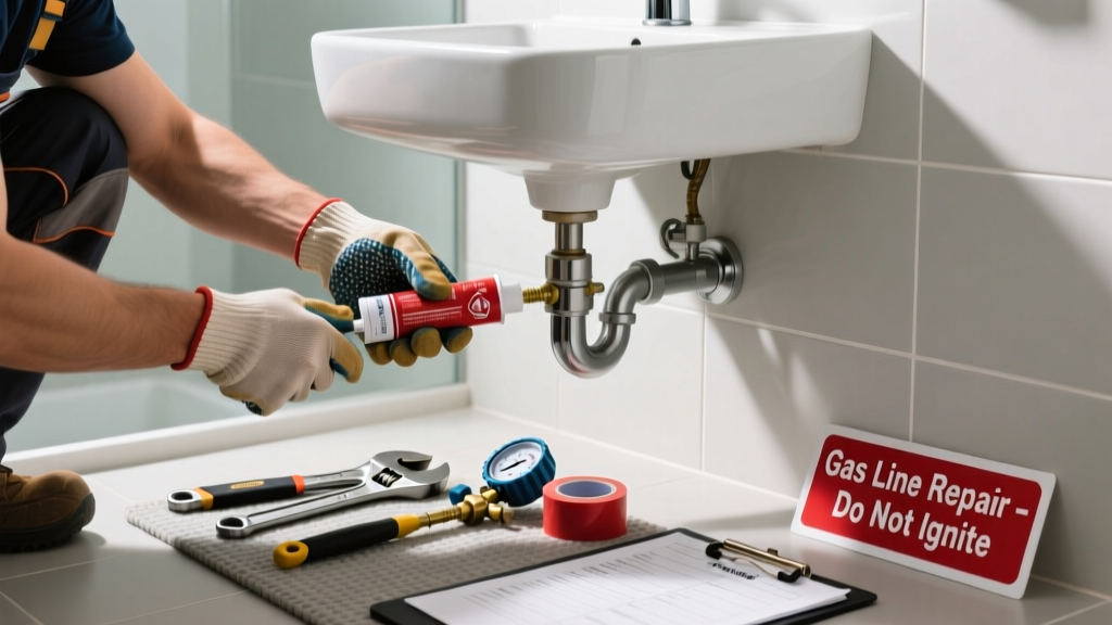 Fixing a Gas Line Leak in the Bathroom Safely