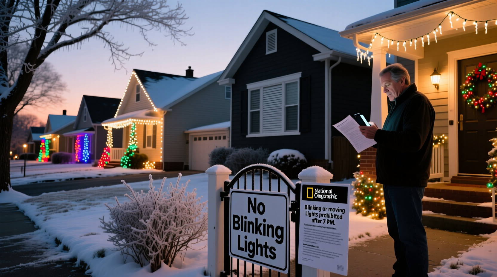why do some neighborhoods ban blinking christmas lights local laws explained