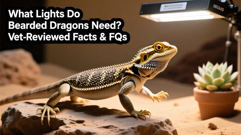 Healthy adult bearded dragon alert and active under full-spectrum lighting, with visible muscle tone and clear eyes