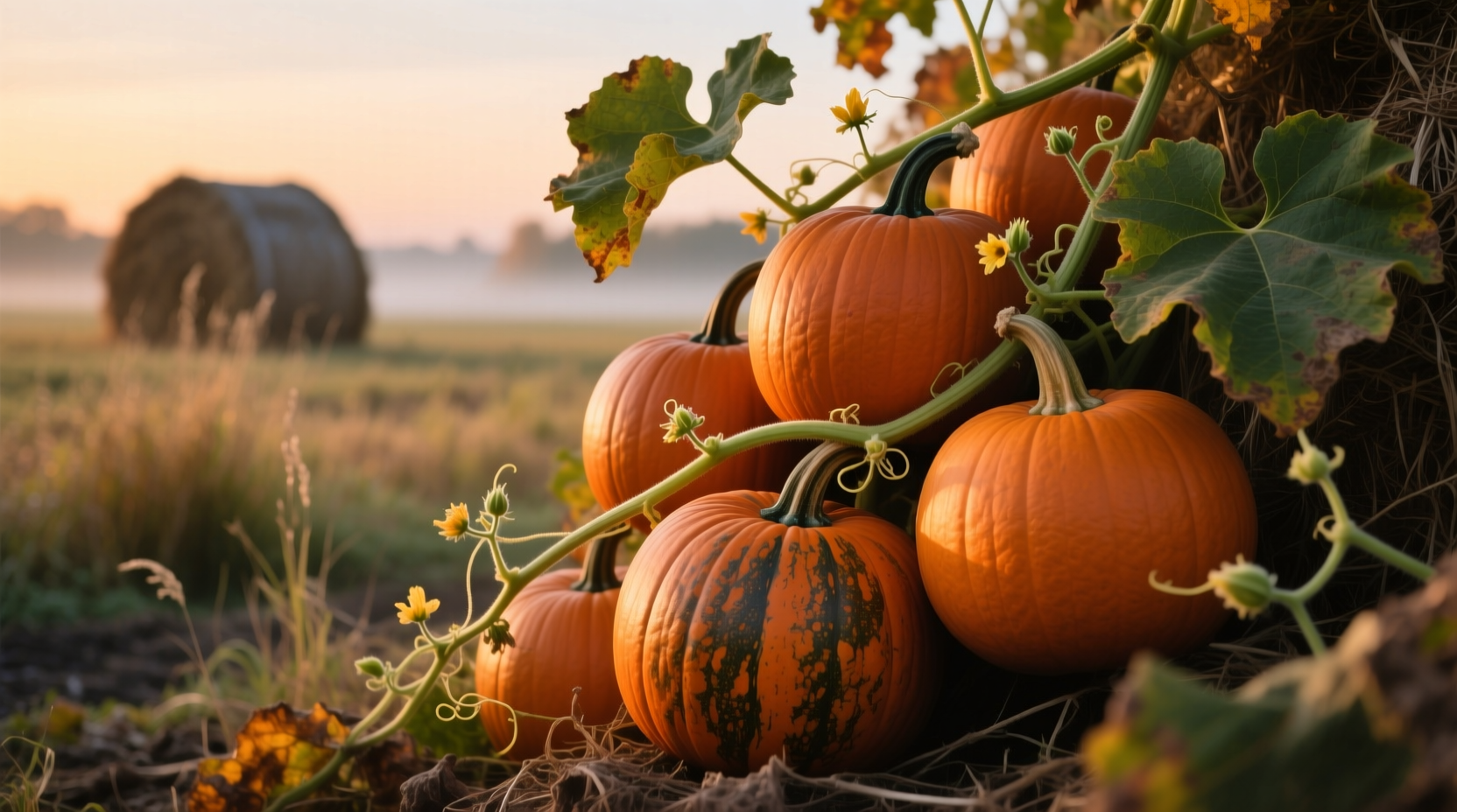 leave ripe pumpkins on vine