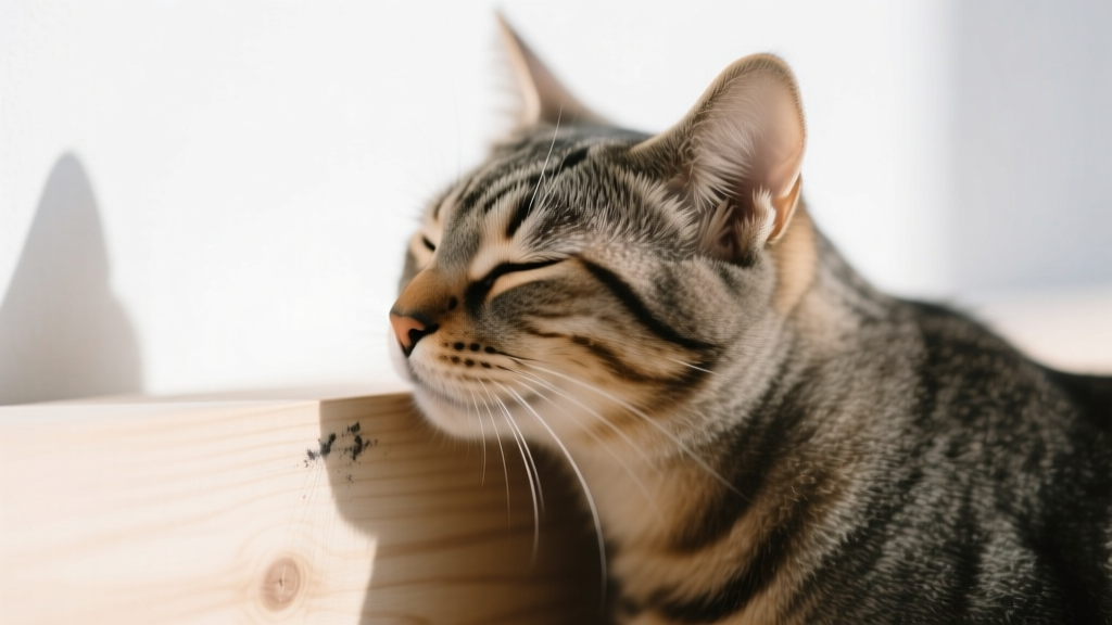Cat Cheek Rubbing: Pheromone Marking Territory